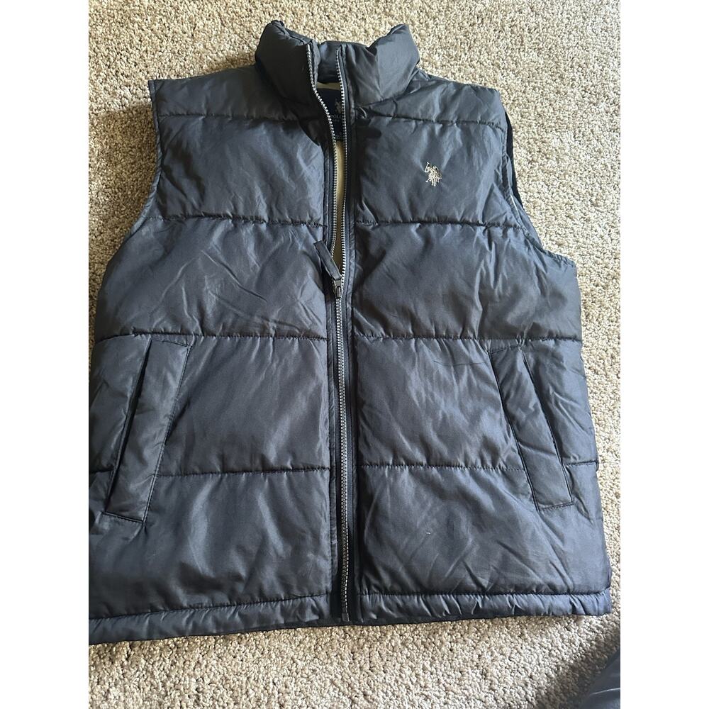 U.S. POLO ASSN. Mens Puffer Vest Small Black Full Zip